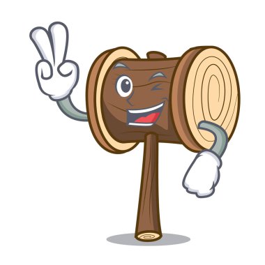 İki çekiç karakter karikatür tarzı vektör çizim parmak