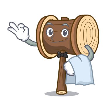 Garson çekiç maskot karikatür tarzı vektör çizim