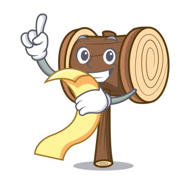 Menü çekiç maskot karikatür tarzı vektör çizim ile