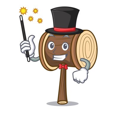 Sihirbaz çekiç maskot karikatür tarzı vektör çizim