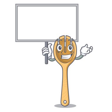 Tahta Ahşap çatal karakter karikatür vektör çizim getirmek