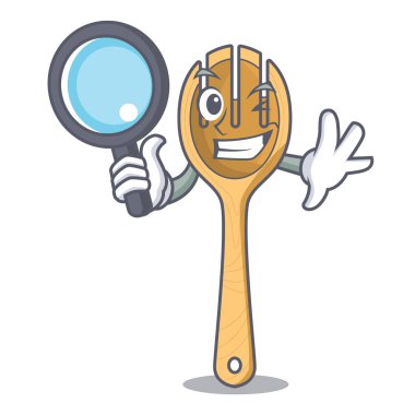 Dedektif ahşap çatal karakter karikatür vektör çizim