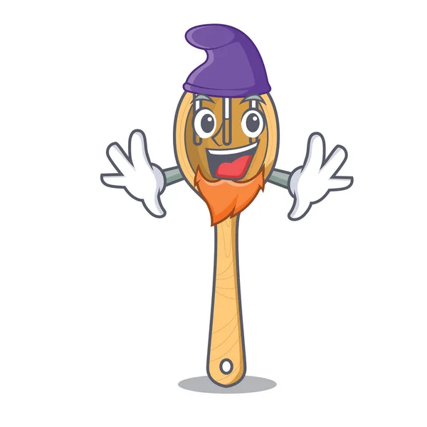 Elfo Forquilha Madeira Personagem Cartoon Vetor Ilustração — Vetor de Stock