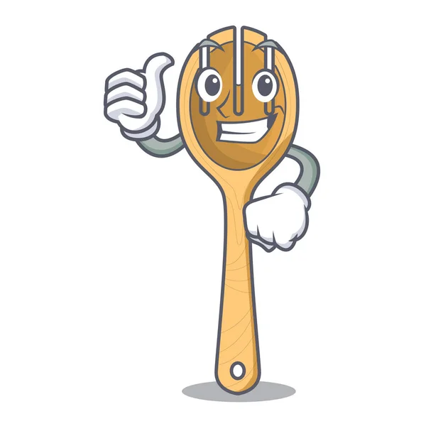 Pouce Bois Fourchette Personnage Dessin Animé Vectoriel Illustration — Image vectorielle