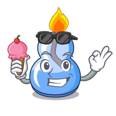 Dondurma alkol brülör karakter karikatür vektör çizim ile