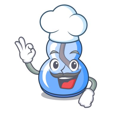 Şef alkol brülör karakter karikatür vektör çizim