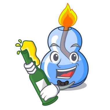 Bira alkol brülör maskot karikatür vektör çizim ile