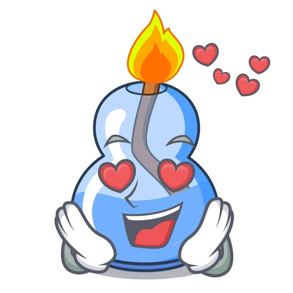 Love Alcohol Burner Mascot Cartoon Vector Illustration — Stock Vector