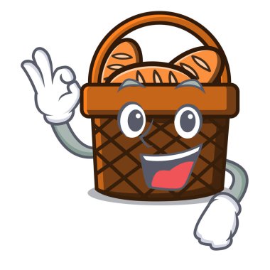 İyi ekmek sepeti karakter karikatür vektör çizim