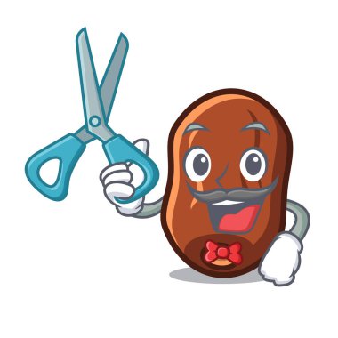 Tarihleri meyve karakter karikatür vektör çizim berber