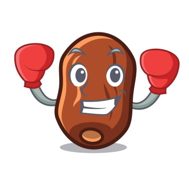 Boks tarihleri karakter karikatür vektör çizim meyve