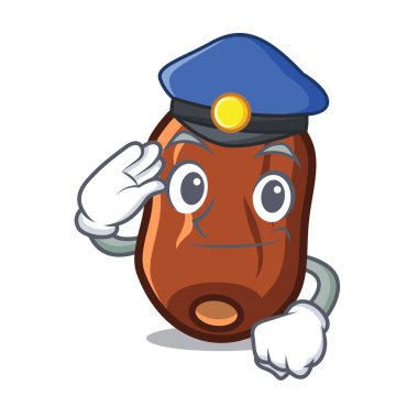 Polis tarihleri meyve karakter karikatür vektör çizim