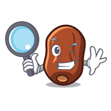 Dedektif tarihleri meyve karakter karikatür vektör çizim