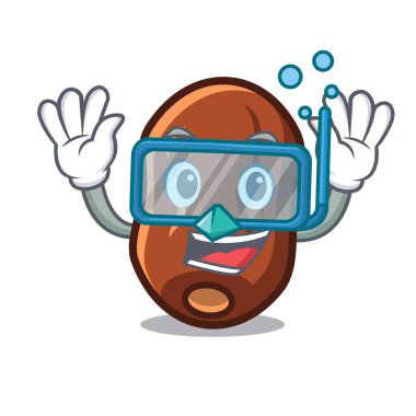 Dalış tarihleri meyve karakter karikatür vektör çizim