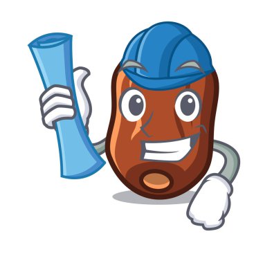 Mimar tarihleri meyve karakter karikatür vektör çizim