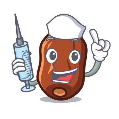 Hemşire tarihleri karakter karikatür vektör çizim meyve