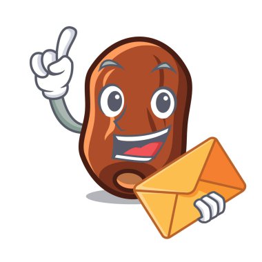 Zarf tarihleri meyve karakter karikatür vektör çizim ile