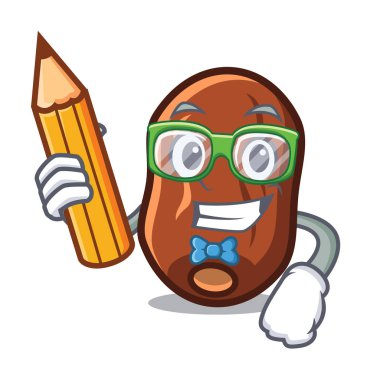 Öğrenci tarihleri meyve karakter karikatür vektör çizim