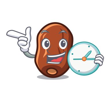 Saat tarihleri meyve karakter karikatür vektör çizim ile