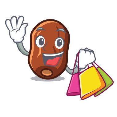 Tarihleri meyve karakter karikatür vektör çizim alışveriş