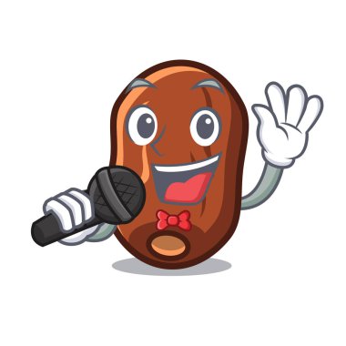 Şarkı tarihleri meyve maskot karikatür vektör çizim