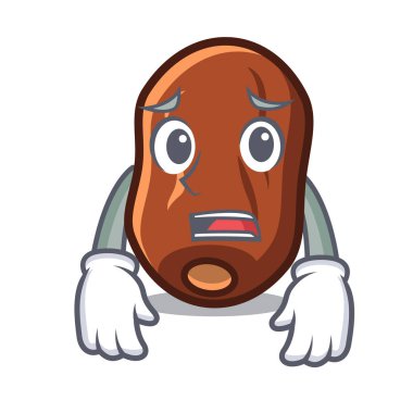 Korkarım tarihleri meyve maskot karikatür vektör çizim
