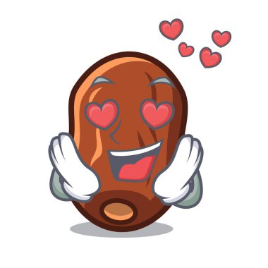 Aşık tarihleri maskot karikatür vektör çizim meyve.