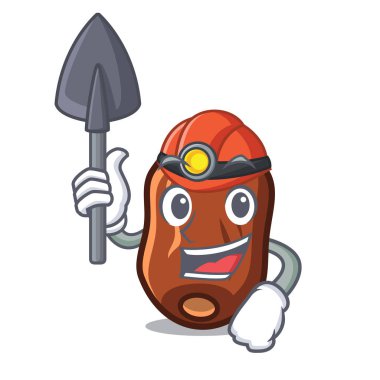 Madenci tarihleri meyve maskot karikatür vektör çizim