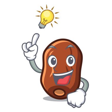 Tarihleri maskot karikatür vektör çizim meyve bir fikrim var.