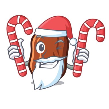 Santa şeker tarihleri meyve maskot karikatür ile