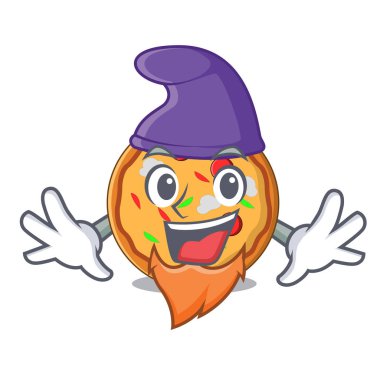 Elf pizza karakter karikatür tarzı