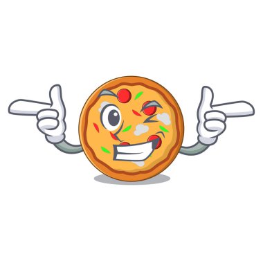 Wink pizza karakter karikatür tarzı