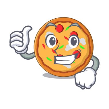 Yaşasın pizza karakter karikatür tarzı