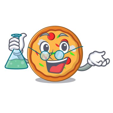 Profesör pizza karakter karikatür tarzı