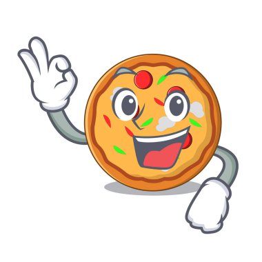 Pizza karakter karikatür tarzı Tamam