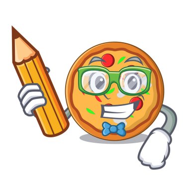 Öğrenci pizza karakter karikatür tarzı