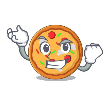 Başarılı pizza karakter karikatür tarzı