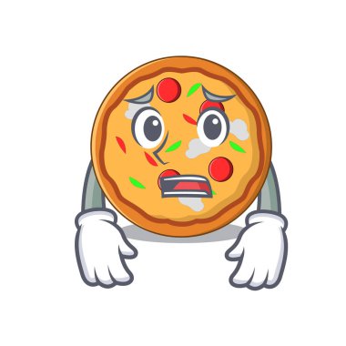 Korkarım pizza maskot karikatür tarzı