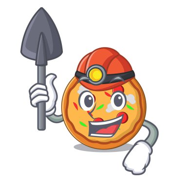 Madenci pizza maskot karikatür tarzı