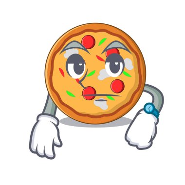 Pizza maskot karikatür tarzı bekliyor