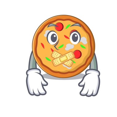 Sessiz pizza maskot karikatür tarzı