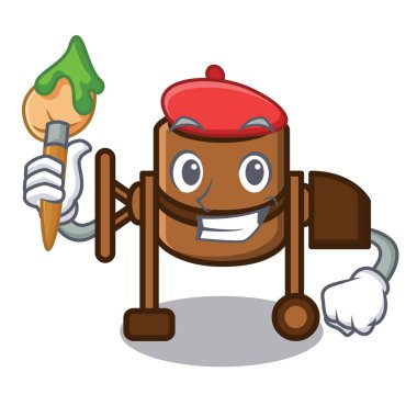 Sanatçı Beton Mikser karakter karikatür