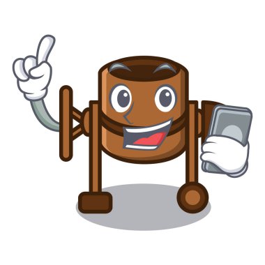 Telefon Beton Mikser karakter karikatür ile