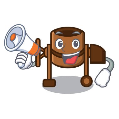 Megafon Beton Mikser karakter karikatür ile