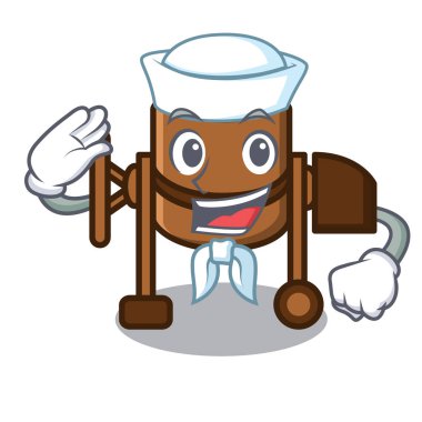 Denizci Beton Mikser karakter karikatür