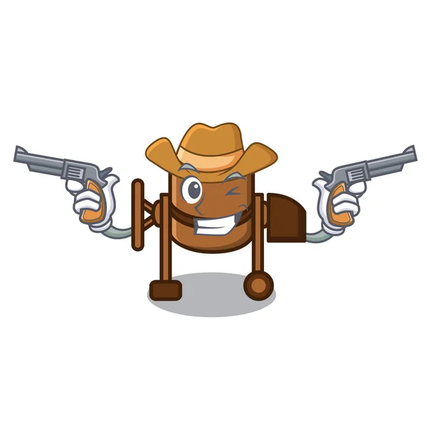 Cowboy Betonmischer Charakter Cartoon — Stockvektor