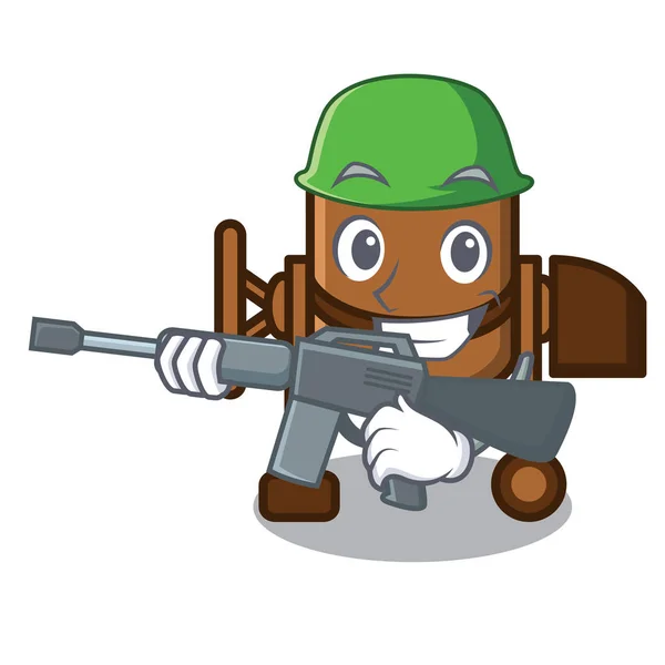 Ejército hormigonera personaje de dibujos animados — Vector de stock