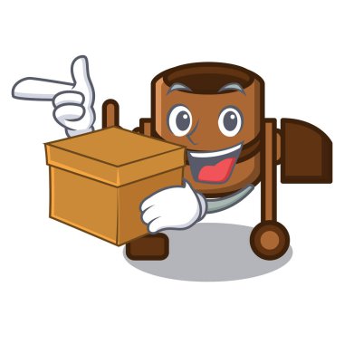 Kutusu Beton Mikser karakter karikatür vektör çizim ile