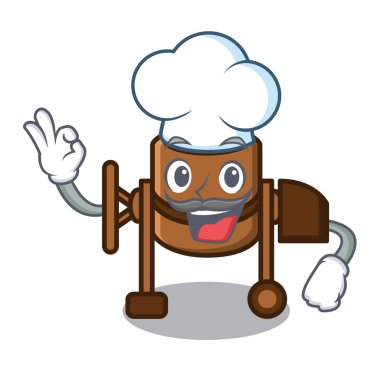 Şef Beton Mikser karakter karikatür vektör çizim