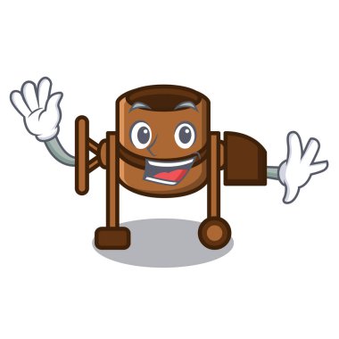 Beton Mikser karakter karikatür vektör çizim sallayarak